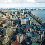 Aerial view of Marina commercial business district Lagos Island